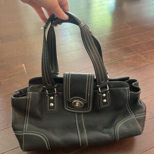 Vintage Coach Black Leather Purse